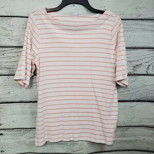 Christopher & Banks Large White Stripe Top